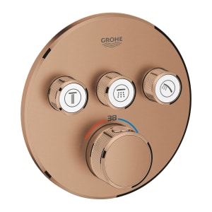 GROHE Grohtherm SmartControl Thermostat Fertigmontageset mit 3 Absperrventilen, runde Ausführung