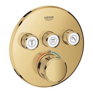 GROHE Grohtherm SmartControl Thermostat Fertigmontageset mit 3 Absperrventilen, runde Ausführung