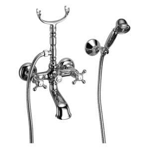 Herzbach ANAIS CLASSIC Wannenfüll- und Brausebatterie Aufputz Kreuzgriffe