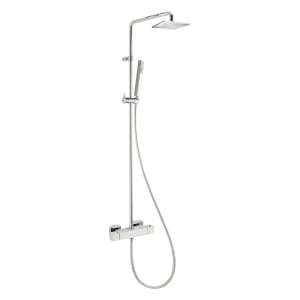 Herzbach LIVING SPA Duschsäule mit Regenbrause 20 cm eckig, mit Stabhandbrause