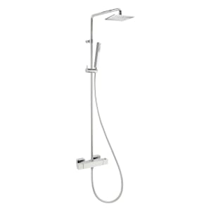 Herzbach LIVING SPA Duschsäule mit Regenbrause 25 cm eckig, mit Stabhandbrause