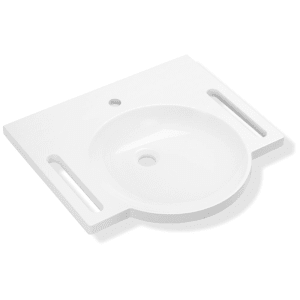 HEWI Universal Waschtisch 60 x 55 cm mit 1 Hahnloch, ohne Überlauf