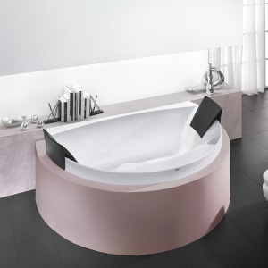 Hoesch Aviva Halbrund-Badewanne mit 2 Kopfstützen