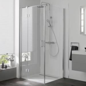 HSK Aperto Drehtür pendelbar an Nebenteil für Seitenwand, Sonderbreite bis 130 cm, Anschlag links