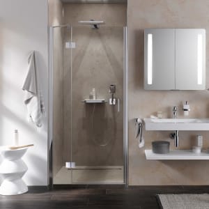 HSK Aperto Drehtür pendelbar an Nebenteil in Nische Anschlag links, Sonderbreite 130 cm