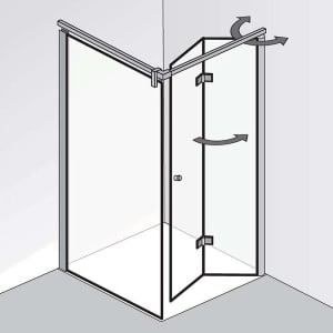 HSK Atelier Plan Drehfalttür für Seitenwand 90 cm Anschlag rechts