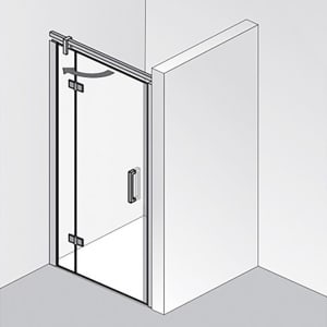 HSK Atelier Plan Drehtür an Nebenteil in Nische 100 cm Anschlag links