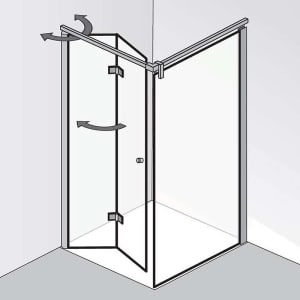 HSK Atelier Plan Drehfalttür für Seitenwand Sonderbreite 130 cm Anschlag links