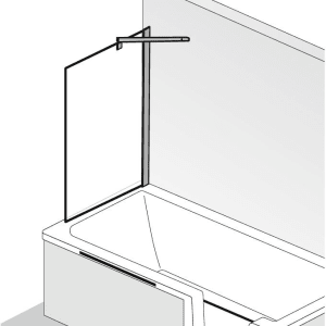 HSK Favorit Nova Seitenwand zu Badewannenaufsatz, Wandanschlag links