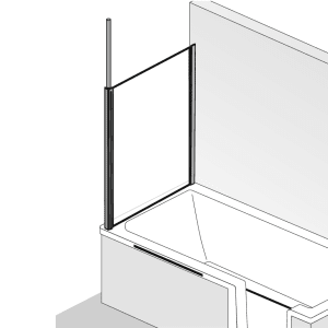 HSK Premium Softcube Seitenwand 75 cm zu Badewannenaufsatz