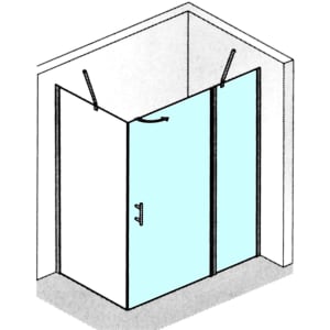 HSK Favorit Nova Drehtür an Nebenteil für Seitenwand Anschlag rechts 180 cm