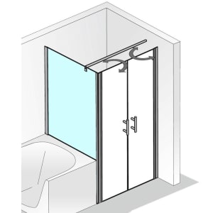 HSK Favorit Nova verkürzter Seitenwand für Pendeltür Anschlag links 80 cm