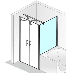 HSK Favorit Nova verkürzter Seitenwand für Pendeltür Anschlag rechts 80 cm