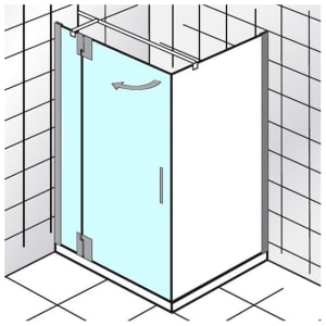 HSK K2P Drehtür an Nebenteil für Seitenwand,80cm,Anschlag links
