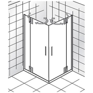 HSK K2P 2 Drehtüren an Nebenteilen Eckeinstieg, 90 x 80 cm