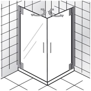 HSK K2P 2 Drehtüren Eckeinstieg, 90x80 cm