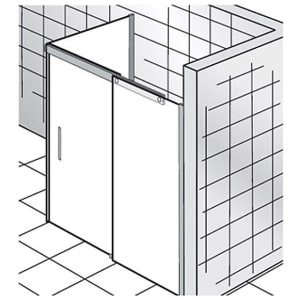 HSK K2P Gleittür 2-teilig 140 cm mit Seitenwand links