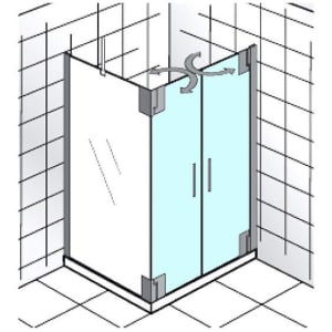 HSK K2P Pendeltür für Seitenwand 90 x 200 cm Anschlag rechts