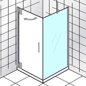 HSK K2P Seitenwand für Drehtür 160 x 200 cm