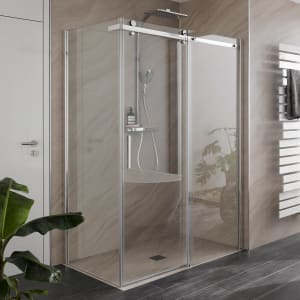 HSK Premium Softcube Gleittür 2-teilig 120 cm mit Seitenwand 90 cm rechts