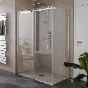 HSK Premium Softcube Gleittür 2-teilig 160 cm mit Seitenwand 90 cm rechts