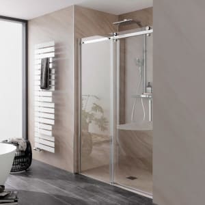 HSK Premium Softcube Gleittür für Nische 140 cm 2-teilig, Festelement links