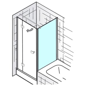 HSK Premium Softcube Seitenwand verkürzt für Drehtür 80 x 178 cm