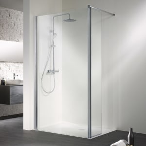 HSK Walk-In Easy Frontelement mit schwenkbarem Seitenteil Sondermaß, Anschlag links