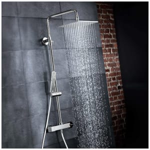 HSK Shower-Set Modell RS 500 Thermostat eckig, Kopfbrause flach, eckig 30 x 30 cm