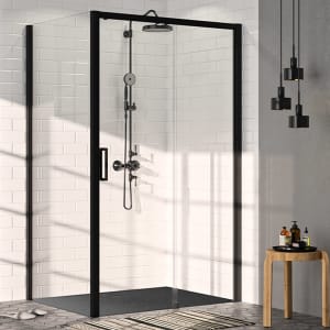 HÜPPE Classics 2 EasyEntry Gleittür 1-teilig mit Festteil rechts 115 x 200 cm, Glas mit Anti-Plaque