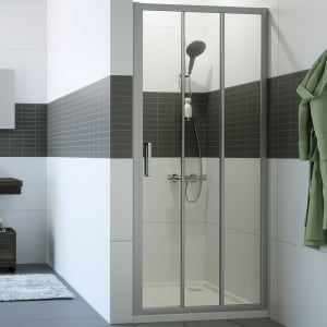 HÜPPE Classics 2 Gleittür 2-teilig mit festem Segment 100 x 200 cm, Glas ohne Anti-Plaque