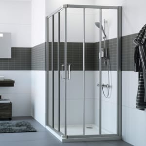 HÜPPE Classics 2 Gleittüreckeinstieg 3-teilig 90/90 x 200 cm, Glas ohne Anti-Plaque