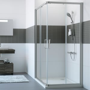 HÜPPE Classics 2 Gleittüreckeinstieg 2-teilig 75/75 x 200 cm, Glas ohne Anti-Plaque