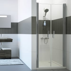 HÜPPE Classics 2 Pendeltür in Nische 100 x 190 cm, Glas mit Anti-Plaque