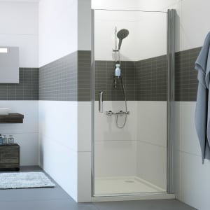 HÜPPE Classics 2 Schwingtür in Nische 80 x 190 cm, Glas mit Anti-Plaque