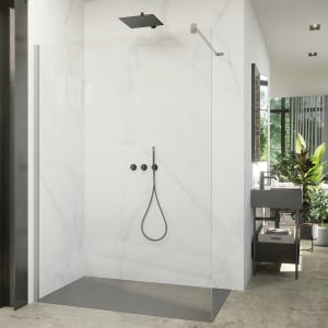 HÜPPE Zomaro 4-Eck Seitenwand alleinstehend 110 x 200 cm, Glas ohne Anti-Plaque, mit Stabilisator