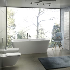 Ideal Standard Tonic II freistehend Körperform-Badewanne 180 x 80 cm, inkl. Ab- und Überlaufgarnitur