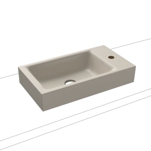 Kaldewei PURO Aufsatz-Handwaschtisch 3166, mit 1 Hahnlochbohrung links, 55 cm