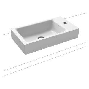 Kaldewei PURO Aufsatz-Handwaschtisch 3166, mit 1 Hahnlochbohrung links, 55 cm