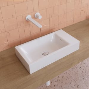 Kaldewei PURO Aufsatz-Handwaschtisch 3166 ohne Hahnloch, 55 cm