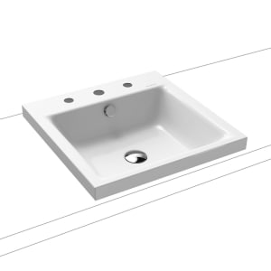 Kaldewei PURO Aufsatzwaschtisch 3153 mit 3 Hahnlochbohrungen, 46 cm