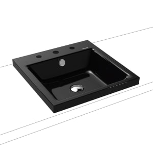 Kaldewei PURO Aufsatzwaschtisch 3153 mit 3 Hahnlochbohrungen, 46 cm