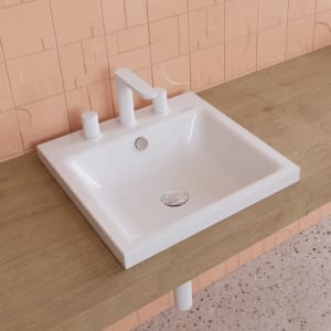 Kaldewei PURO Aufsatzwaschtisch 3153 mit 3 Hahnlochbohrungen, 46 cm