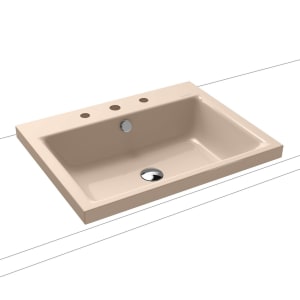 Kaldewei PURO Aufsatzwaschtisch 3154 mit 3 Hahnlochbohrungen, 60 cm