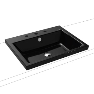 Kaldewei PURO Aufsatzwaschtisch 3154 mit 3 Hahnlochbohrungen, 60 cm