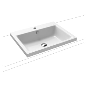 Kaldewei PURO Aufsatzwaschtisch 3154 mit 1 Hahnlochbohrung, 60 cm