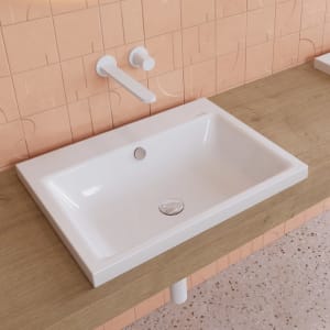 Kaldewei PURO Aufsatzwaschtisch 3154 ohne Hahnlochbohrung, 60 cm