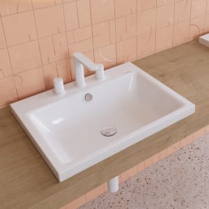 Kaldewei PURO Aufsatzwaschtisch 3154 mit 3 Hahnlochbohrungen, 60 cm