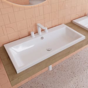 Kaldewei PURO Aufsatzwaschtisch 3155 mit 3 Hahnlochbohrungen, 90 cm