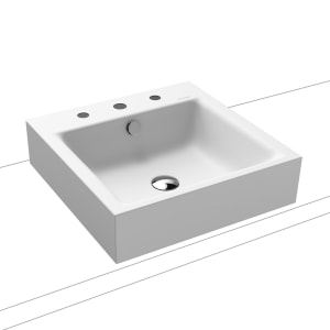 Kaldewei PURO Aufsatzwaschtisch 3156 mit 3 Hahnlochbohrungen, 46 cm